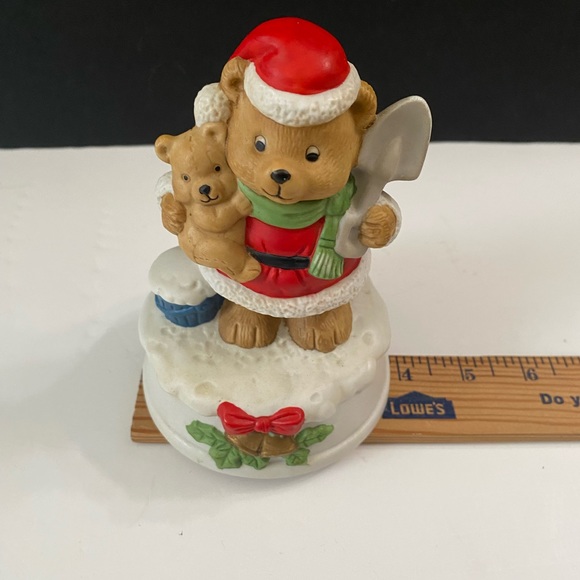 Vintage Christmas Bear Wind Up Musical Figure” The First Noel” - Picture 5 of 10